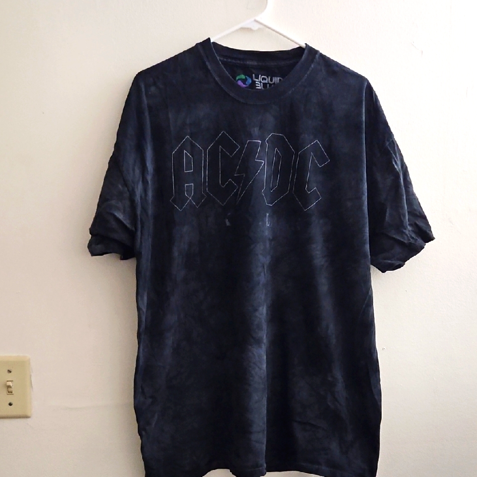Xxl Liquid Blue Ac/Dc Tie-Dye T-Shirt